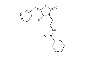 N-[2-(5-benzal-2,4-diketo-thiazolidin-3-yl)ethyl]tetrahydropyran-4-carboxamide