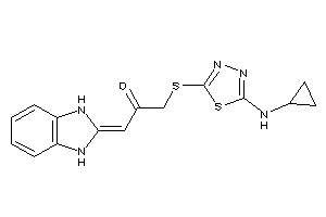 Image of 1-[[5-(cyclopropylamino)-1,3,4-thiadiazol-2-yl]thio]-3-(1,3-dihydrobenzimidazol-2-ylidene)acetone