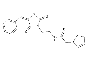 N-[2-(5-benzal-2,4-diketo-thiazolidin-3-yl)ethyl]-2-cyclopent-2-en-1-yl-acetamide