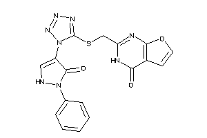 2-[[[1-(5-keto-1-phenyl-3-pyrazolin-4-yl)tetrazol-5-yl]thio]methyl]-3H-furo[2,3-d]pyrimidin-4-one