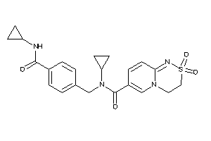Image of N-cyclopropyl-N-[4-(cyclopropylcarbamoyl)benzyl]-2,2-diketo-3,4-dihydropyrido[2,1-c][1,2,4]thiadiazine-7-carboxamide