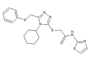Image of 2-[[4-cyclohexyl-5-(phenoxymethyl)-1,2,4-triazol-3-yl]thio]-N-thiazol-2-yl-acetamide