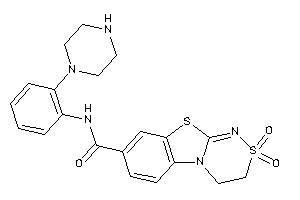 Image of 2,2-diketo-N-(2-piperazinophenyl)-3,4-dihydro-[1,2,4]thiadiazino[3,4-b][1,3]benzothiazole-8-carboxamide