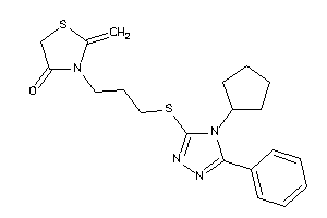 3-[3-[(4-cyclopentyl-5-phenyl-1,2,4-triazol-3-yl)thio]propyl]-2-methylene-thiazolidin-4-one