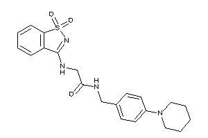 2-[(1,1-diketo-1,2-benzothiazol-3-yl)amino]-N-(4-piperidinobenzyl)acetamide