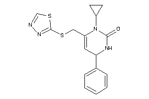 3-cyclopropyl-6-phenyl-4-[(1,3,4-thiadiazol-2-ylthio)methyl]-1,6-dihydropyrimidin-2-one