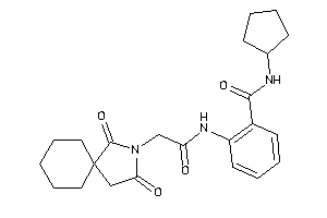 N-cyclopentyl-2-[[2-(2,4-diketo-3-azaspiro[4.5]decan-3-yl)acetyl]amino]benzamide