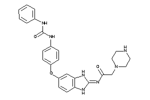 N-[5-[4-(phenylcarbamoylamino)phenoxy]-1,3-dihydrobenzimidazol-2-ylidene]-2-piperazino-acetamide
