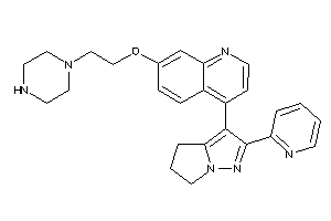 Image of 7-(2-piperazinoethoxy)-4-[2-(2-pyridyl)-5,6-dihydro-4H-pyrrolo[2,1-e]pyrazol-3-yl]quinoline