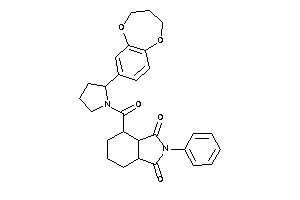 4-[2-(3,4-dihydro-2H-1,5-benzodioxepin-7-yl)pyrrolidine-1-carbonyl]-2-phenyl-3a,4,5,6,7,7a-hexahydroisoindole-1,3-quinone