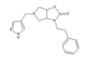 Image of 3-phenethyl-5-(1H-pyrazol-4-ylmethyl)-3a,4,6,6a-tetrahydropyrrolo[3,4-d]oxazol-2-one