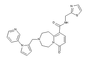 Image of 7-keto-3-[[1-(3-pyridyl)pyrrol-2-yl]methyl]-N-(thiazol-2-ylmethyl)-1,2,4,5-tetrahydropyrido[2,1-g][1,4]diazepine-10-carboxamide