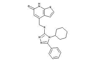 Image of 4-[[(4-cyclohexyl-5-phenyl-1,2,4-triazol-3-yl)thio]methyl]-7H-thieno[2,3-b]pyridin-6-one