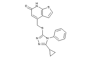 Image of 4-[[(5-cyclopropyl-4-phenyl-1,2,4-triazol-3-yl)thio]methyl]-7H-thieno[2,3-b]pyridin-6-one
