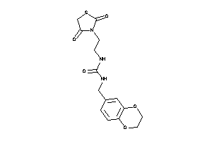 1-(2,3-dihydro-1,4-benzodioxin-6-ylmethyl)-3-[2-(2,4-diketothiazolidin-3-yl)ethyl]urea