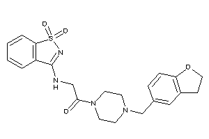 1-[4-(coumaran-5-ylmethyl)piperazino]-2-[(1,1-diketo-1,2-benzothiazol-3-yl)amino]ethanone