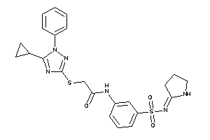 Image of 2-[(5-cyclopropyl-1-phenyl-1,2,4-triazol-3-yl)thio]-N-[3-(pyrrolidin-2-ylideneamino)sulfonylphenyl]acetamide