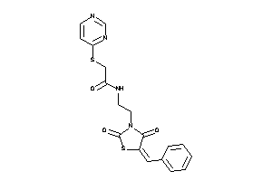 N-[2-(5-benzal-2,4-diketo-thiazolidin-3-yl)ethyl]-2-(4-pyrimidylthio)acetamide