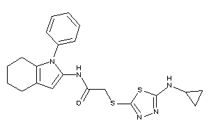 2-[[5-(cyclopropylamino)-1,3,4-thiadiazol-2-yl]thio]-N-(1-phenyl-4,5,6,7-tetrahydroindol-2-yl)acetamide