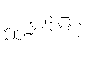 Image of N-(1,3-dihydrobenzimidazol-2-ylidene)-2-(3,4-dihydro-2H-1,5-benzodioxepin-7-ylsulfonylamino)acetamide