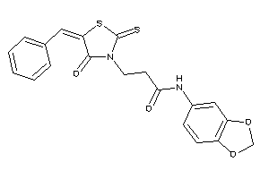 3-(5-benzal-4-keto-2-thioxo-thiazolidin-3-yl)-N-(1,3-benzodioxol-5-yl)propionamide