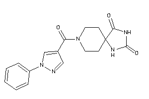 Image of 8-(1-phenylpyrazole-4-carbonyl)-2,4,8-triazaspiro[4.5]decane-1,3-quinone