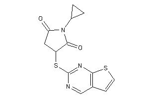 1-cyclopropyl-3-(thieno[2,3-d]pyrimidin-2-ylthio)pyrrolidine-2,5-quinone