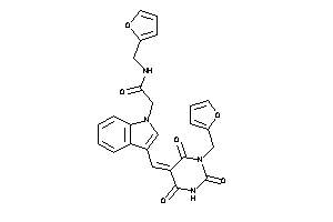 N-(2-furfuryl)-2-[3-[[1-(2-furfuryl)-2,4,6-triketo-hexahydropyrimidin-5-ylidene]methyl]indol-1-yl]acetamide