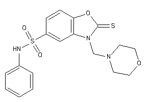 3-(morpholinomethyl)-N-phenyl-2-thioxo-1,3-benzoxazole-5-sulfonamide