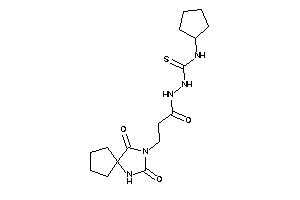 1-cyclopentyl-3-[3-(2,4-diketo-1,3-diazaspiro[4.4]nonan-3-yl)propanoylamino]thiourea