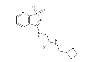Image of N-(cyclobutylmethyl)-2-[(1,1-diketo-1,2-benzothiazol-3-yl)amino]acetamide