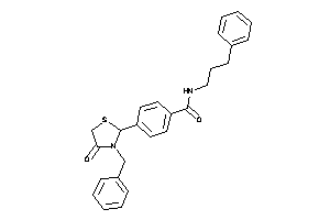 4-(3-benzyl-4-keto-thiazolidin-2-yl)-N-(3-phenylpropyl)benzamide