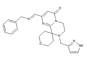 2-(benzyliminomethyl)-8-(1H-pyrazol-3-ylmethyl)spiro[6,7-dihydropyrimido[1,2-a]pyrazine-9,4'-tetrahydropyran]-4-one