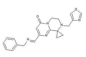2-(benzyliminomethyl)-8-(oxazol-4-ylmethyl)spiro[6,7-dihydropyrimido[1,2-a]pyrazine-9,1'-cyclopropane]-4-one