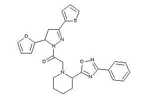 Image of 1-[5-(2-furyl)-3-(2-thienyl)-2-pyrazolin-1-yl]-2-[2-(3-phenyl-1,2,4-oxadiazol-5-yl)piperidino]ethanone