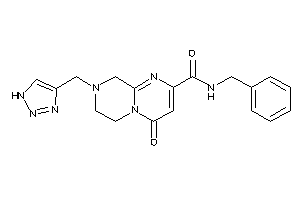 Image of N-benzyl-4-keto-8-(1H-triazol-4-ylmethyl)-7,9-dihydro-6H-pyrimido[1,2-a]pyrazine-2-carboxamide