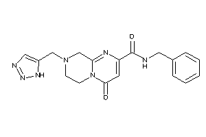 Image of N-benzyl-4-keto-8-(1H-triazol-5-ylmethyl)-7,9-dihydro-6H-pyrimido[1,2-a]pyrazine-2-carboxamide