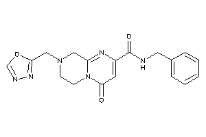 N-benzyl-4-keto-8-(1,3,4-oxadiazol-2-ylmethyl)-7,9-dihydro-6H-pyrimido[1,2-a]pyrazine-2-carboxamide