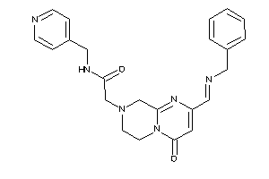 2-[2-(benzyliminomethyl)-4-keto-7,9-dihydro-6H-pyrazino[1,2-a]pyrimidin-8-yl]-N-(4-pyridylmethyl)acetamide