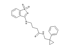 4-[(1,1-diketo-1,2-benzothiazol-3-yl)amino]-N-[(1-phenylcyclopropyl)methyl]butyramide