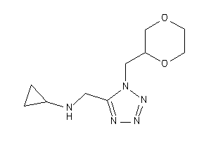 Image of Cyclopropyl-[[1-(1,4-dioxan-2-ylmethyl)tetrazol-5-yl]methyl]amine