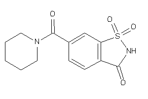 1,1-diketo-6-(piperidine-1-carbonyl)-1,2-benzothiazol-3-one