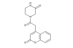 4-[2-(2-ketochromen-4-yl)acetyl]piperazin-2-one