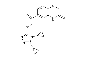 Image of 6-[2-[(4,5-dicyclopropyl-1,2,4-triazol-3-yl)thio]acetyl]-4H-1,4-benzoxazin-3-one