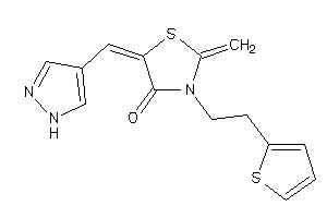 2-methylene-5-(1H-pyrazol-4-ylmethylene)-3-[2-(2-thienyl)ethyl]thiazolidin-4-one