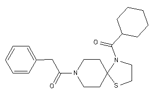 Image of 1-[1-(cyclohexanecarbonyl)-4-thia-1,8-diazaspiro[4.5]decan-8-yl]-2-phenyl-ethanone