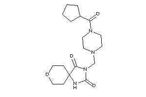 3-[[4-(cyclopentanecarbonyl)piperazino]methyl]-8-oxa-1,3-diazaspiro[4.5]decane-2,4-quinone