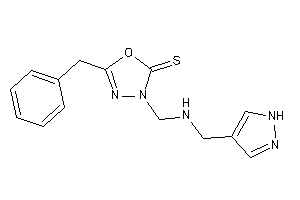 Image of 5-benzyl-3-[(1H-pyrazol-4-ylmethylamino)methyl]-1,3,4-oxadiazole-2-thione