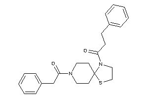 3-phenyl-1-[8-(2-phenylacetyl)-1-thia-4,8-diazaspiro[4.5]decan-4-yl]propan-1-one