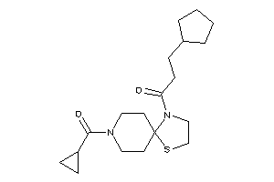 3-cyclopentyl-1-[8-(cyclopropanecarbonyl)-1-thia-4,8-diazaspiro[4.5]decan-4-yl]propan-1-one